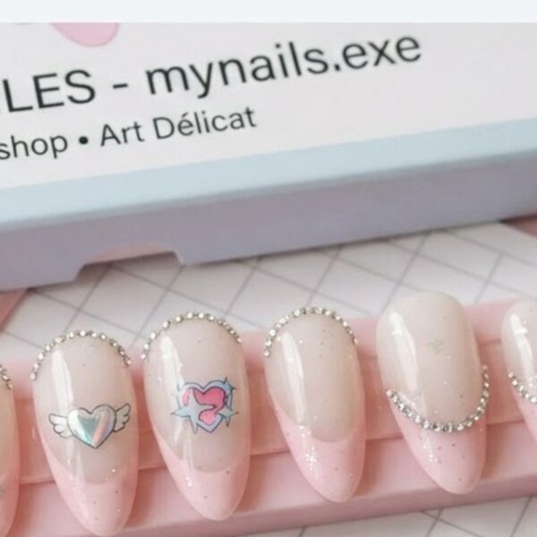 French Rose Y2K press-on nails