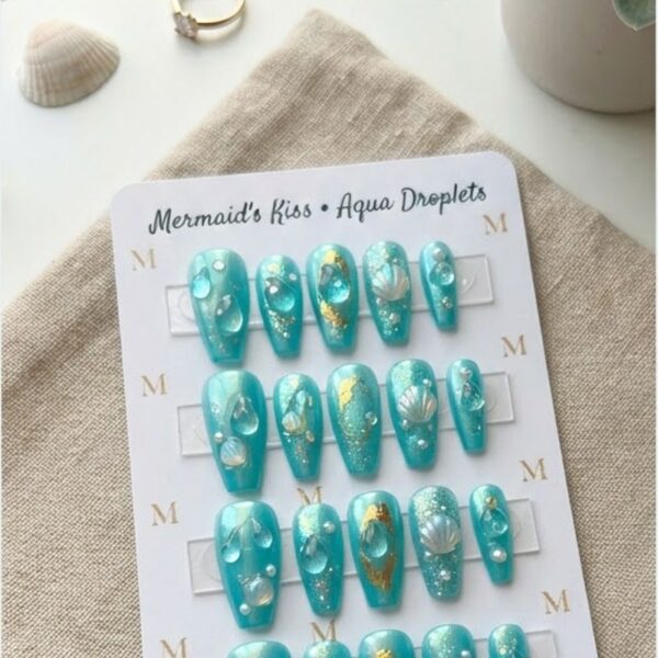 Turquoise Lagoon press-on nails